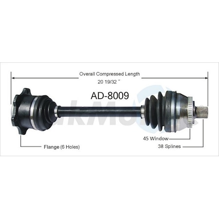 Surtrack Axle Cv Axle Shaft, Ad-8009 AD-8009